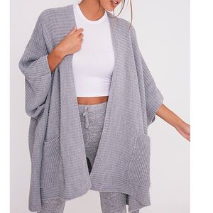 Gray knit cardigan